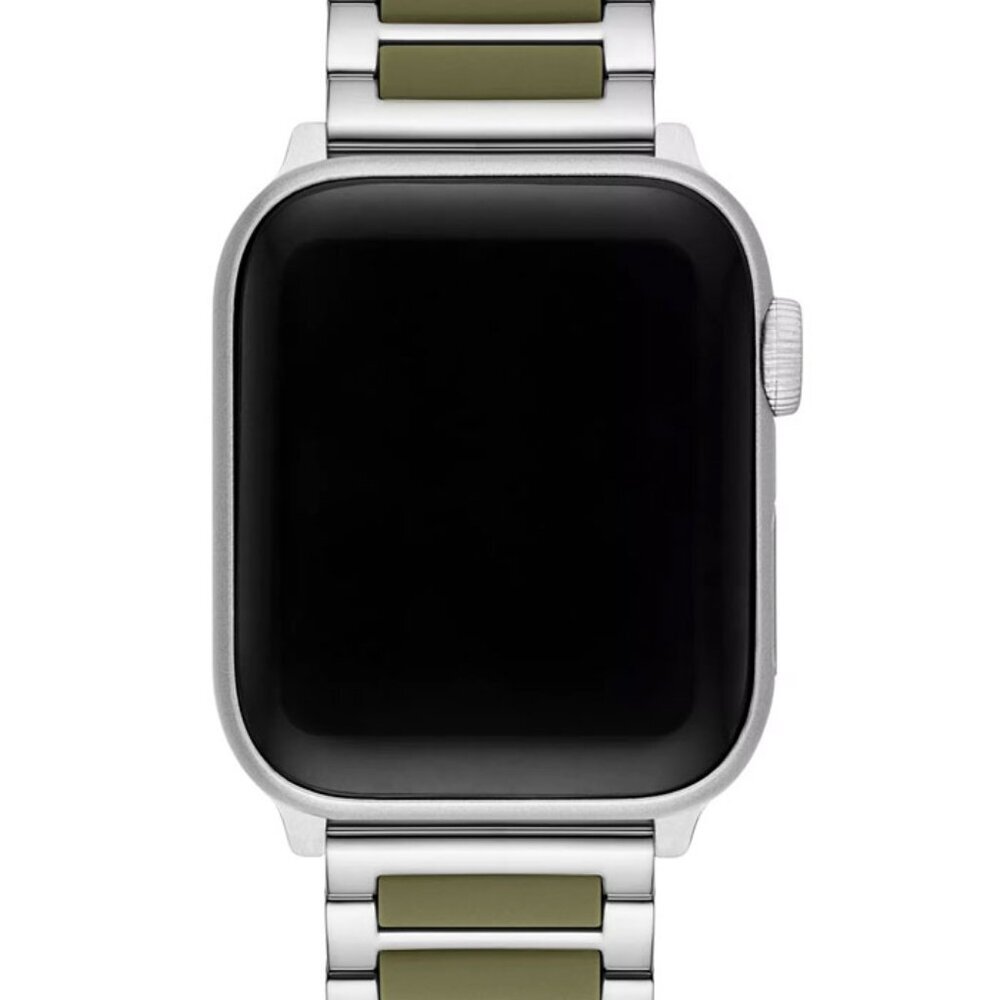 Tory Burch The Kira Green Silicone & Stainless Steel Bracelet For Apple Watch - Picture 4 of 5